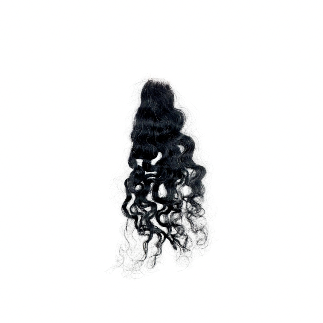 Ondi Lights Closures – 2x6 & 5x5 Salt & Pepper Raw Wavy Curly Hair