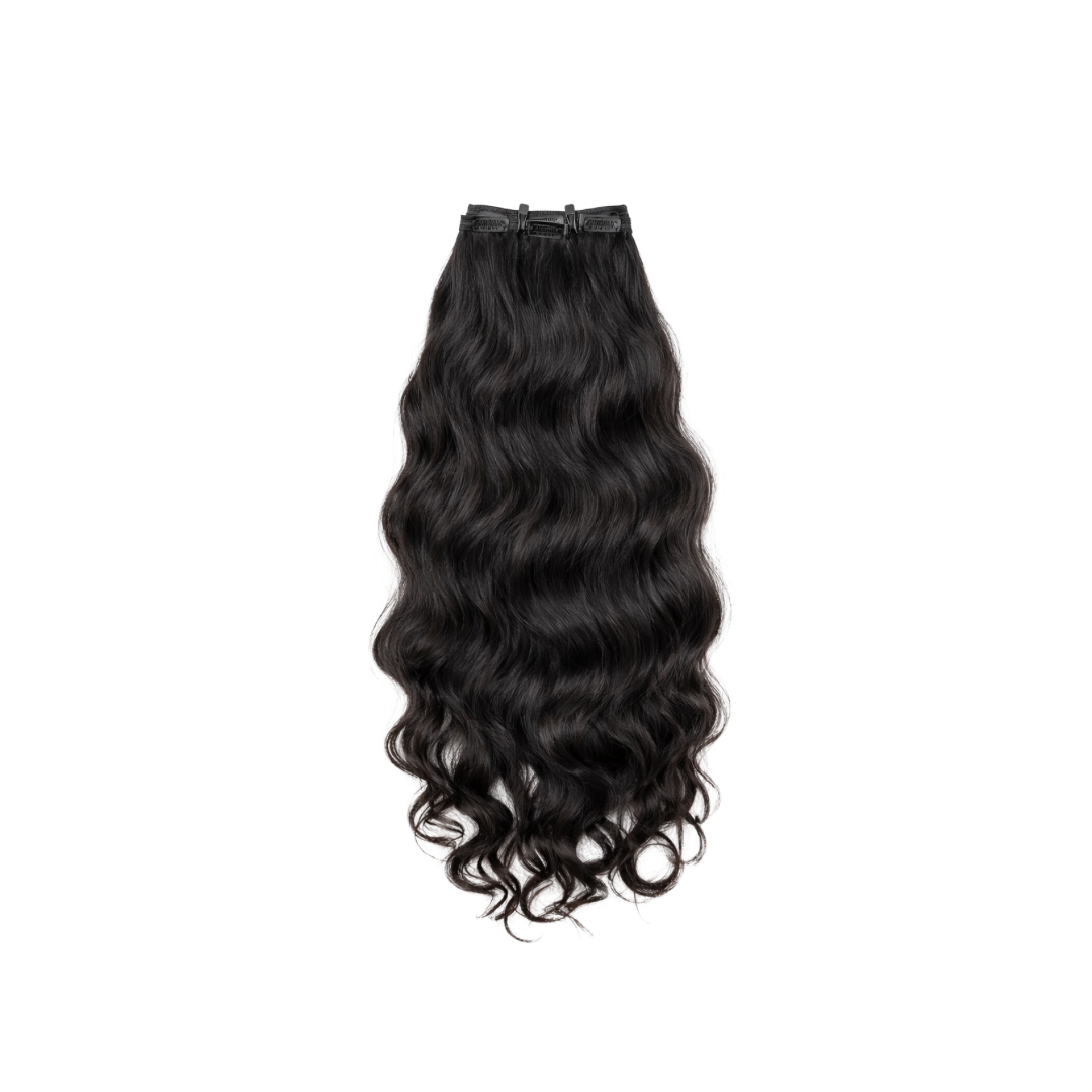 Natural Wavy Seamless Clip-In Hair Extensions (100g) - Raw Indian