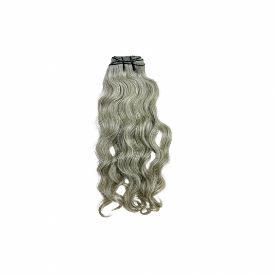 Raw Indian Hair Light Gray Wavy Hair Bundles (Wefts)