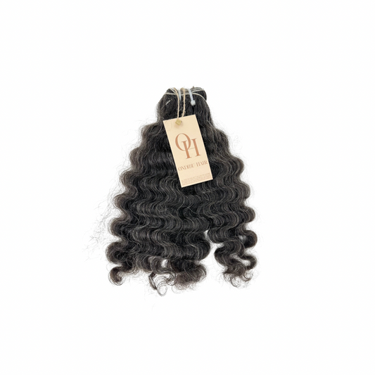 Raw Indian Hair Dark Gray Natural Curly Hair Bundles (Wefts)