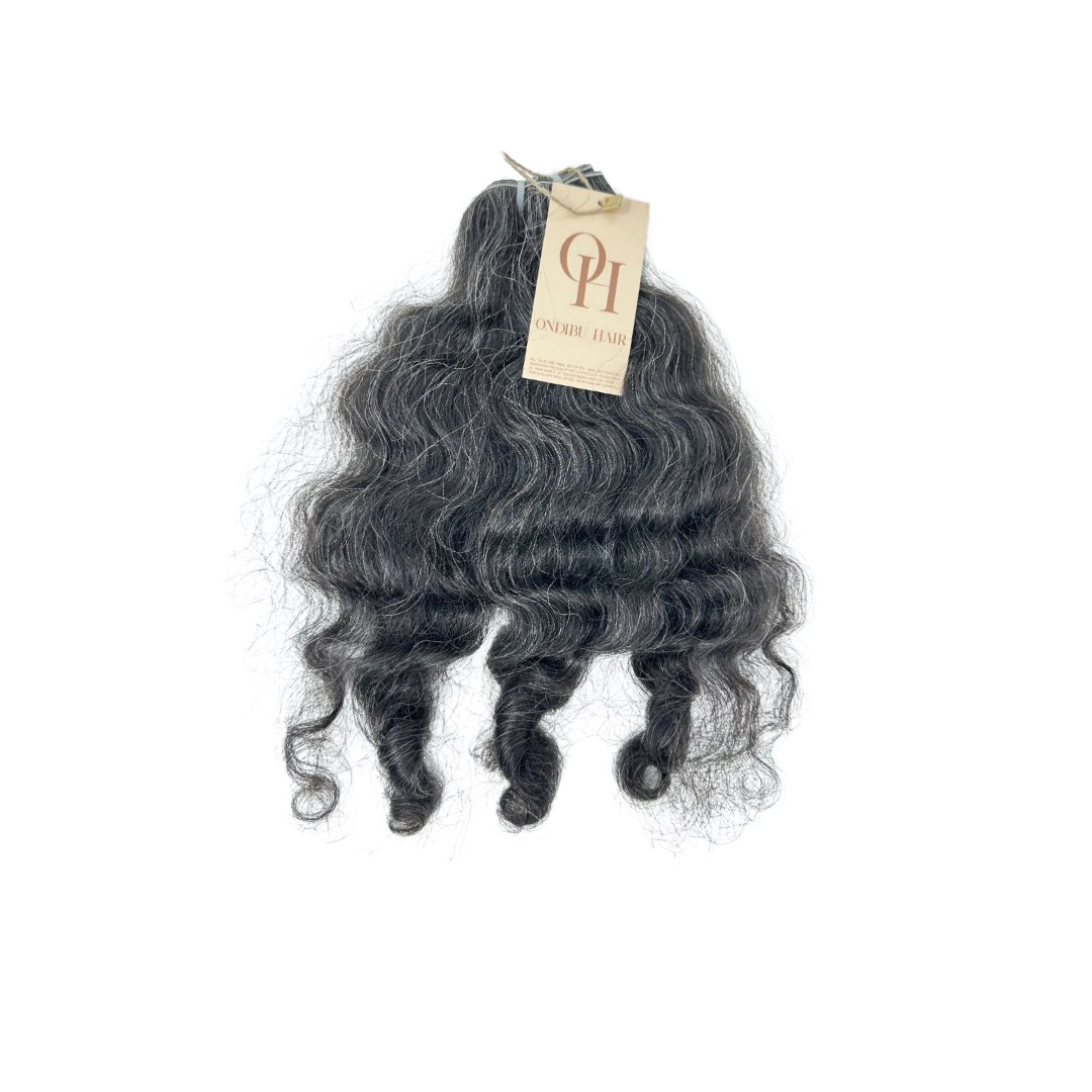 Raw Indian Dark Gray Natural Wavy Bundles (Wefts)