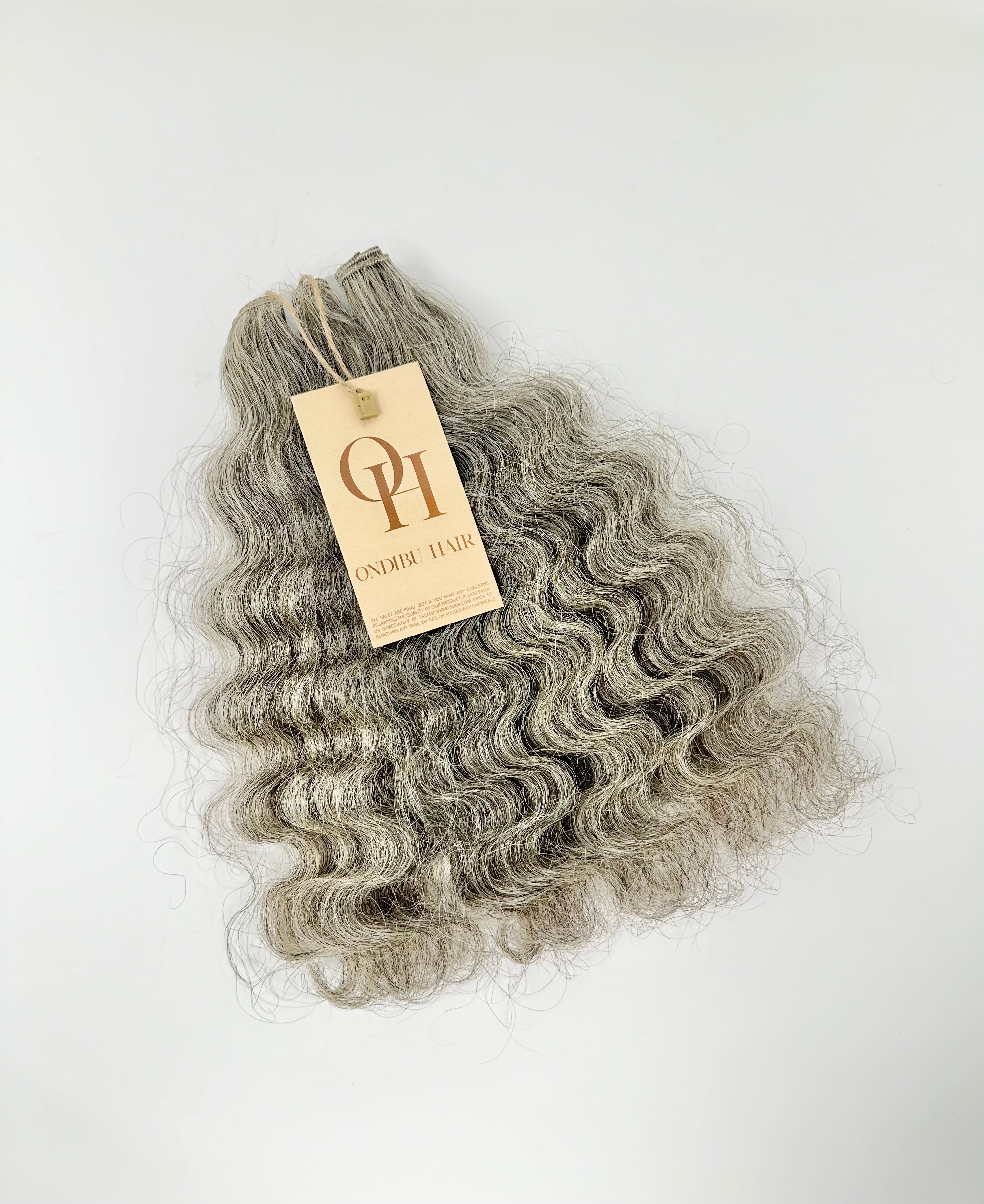 Light Silver Curly Wefts